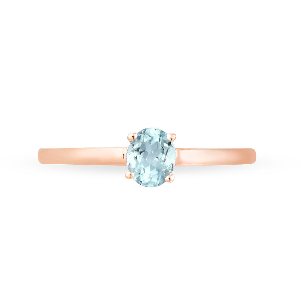 Bague Lily Or Rose Aigue Marine - Bagues solitaires Femme | Histoire d’Or