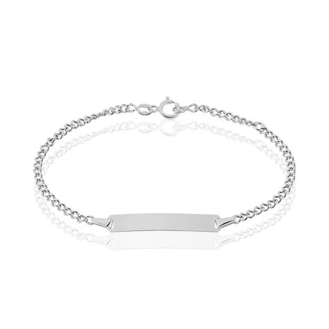 Bracelet Identité Etheline Maille Gourmette Or Blanc - Bracelets Communion Enfant | Histoire d’Or