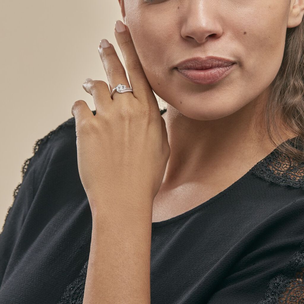 Bague Barbara Or Blanc Diamant - Bagues avec pierre Femme | Histoire d’Or