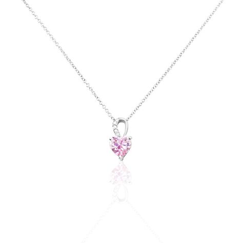 Collier Argent Blanc Atieno Oxyde De Zirconium - Colliers Coeur Femme | Histoire d’Or