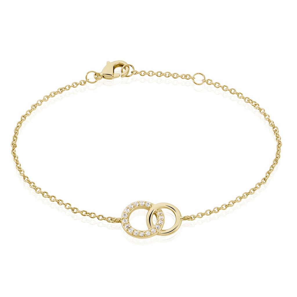 Bracelet Poeae Plaqué Or Jaune Oxyde De Zirconium