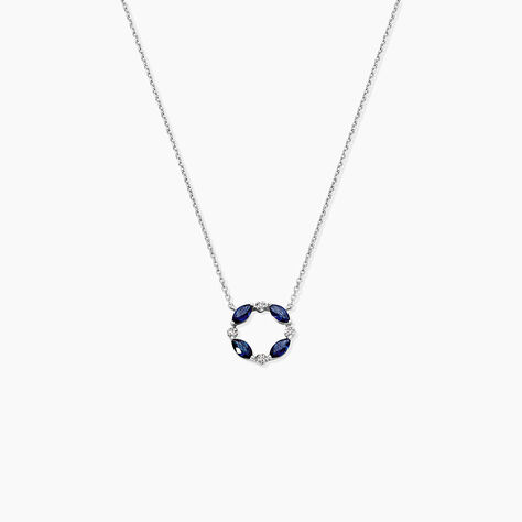 Collier Arlina Or Blanc Saphir Et Diamant - Colliers Femme | Histoire d&rsquo;Or