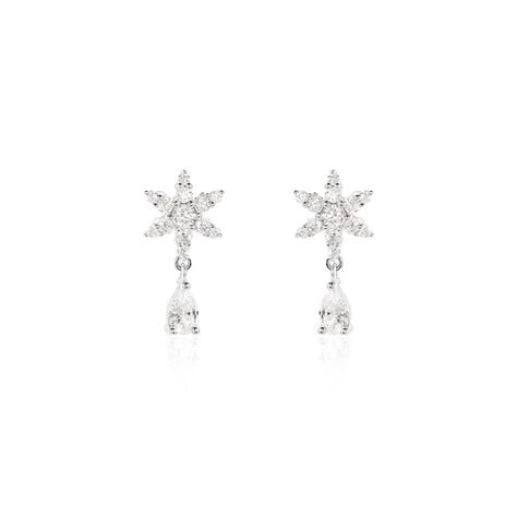 Boucles D'oreilles Pendantes Linas Argent Blanc Oxyde De Zirconium - Boucles d'oreilles fantaisie Femme | Histoire d’Or