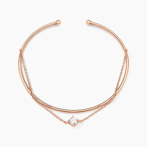 Bracelet Jonc Ruth Argent Rose Oxyde De Zirconium - Bracelets joncs Femme | Histoire d’Or