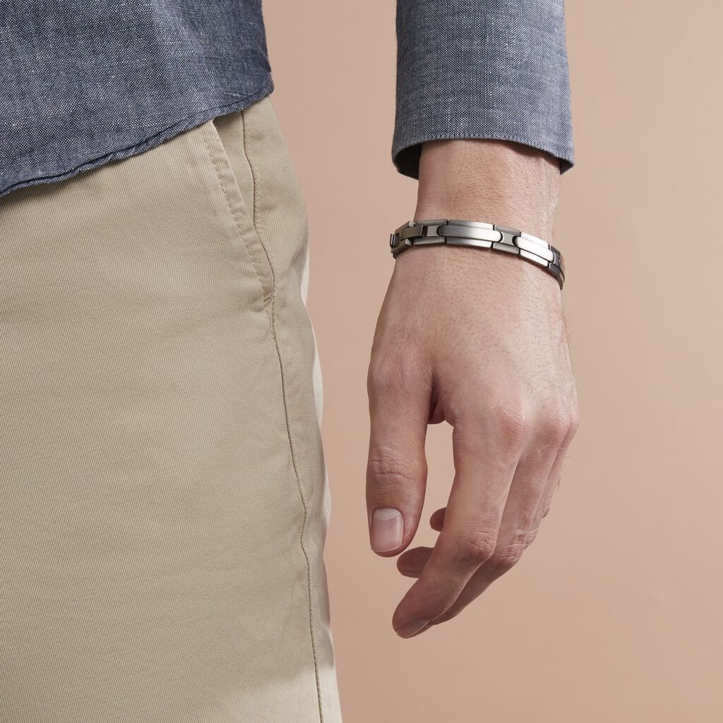 Bracelet Raphaël Acier Gris - Bracelets Homme | Histoire d’Or