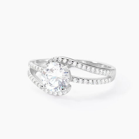 Bague Solitaire Maggy Argent Blanc Oxyde De Zirconium - Bagues solitaires Femme | Histoire d&rsquo;Or