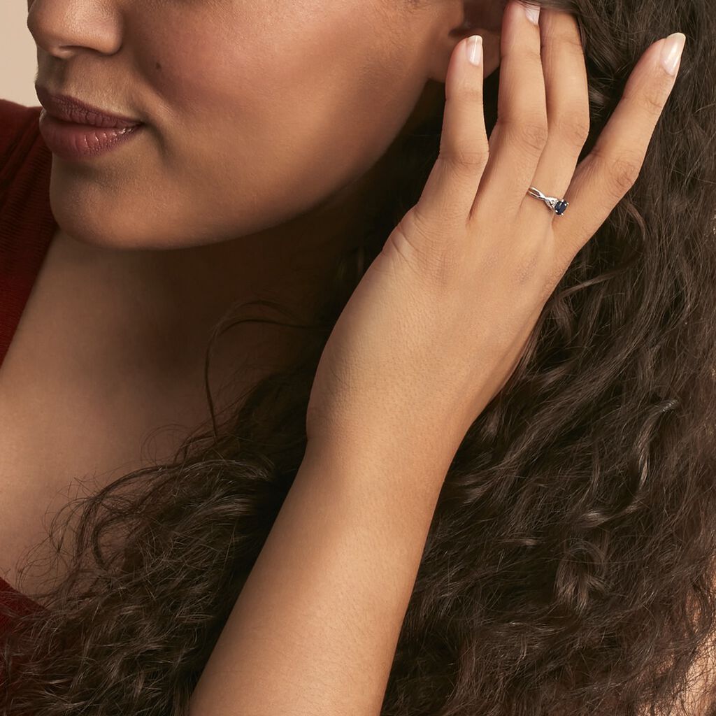 Bague Cassie Or Blanc Saphir Et Diamant - Bagues solitaires Femme | Histoire d’Or