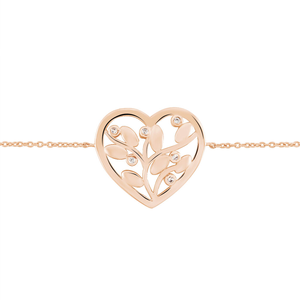 Bracelet Douglas Argent Rose Oxyde De Zirconium - Bracelets Coeur Femme | Histoire d’Or