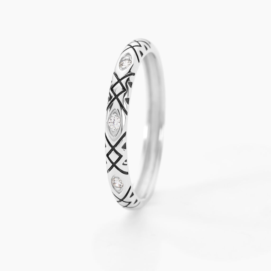 Bague Imogen Argent Blanc Oxyde De Zirconium - Bagues avec pierre Femme | Histoire d’Or