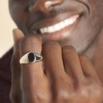 Chevali&egrave;re Kauai Plaqu&eacute; Or Jaune Pierre De Synthese - Bagues solitaires Homme | Histoire d&rsquo;Or