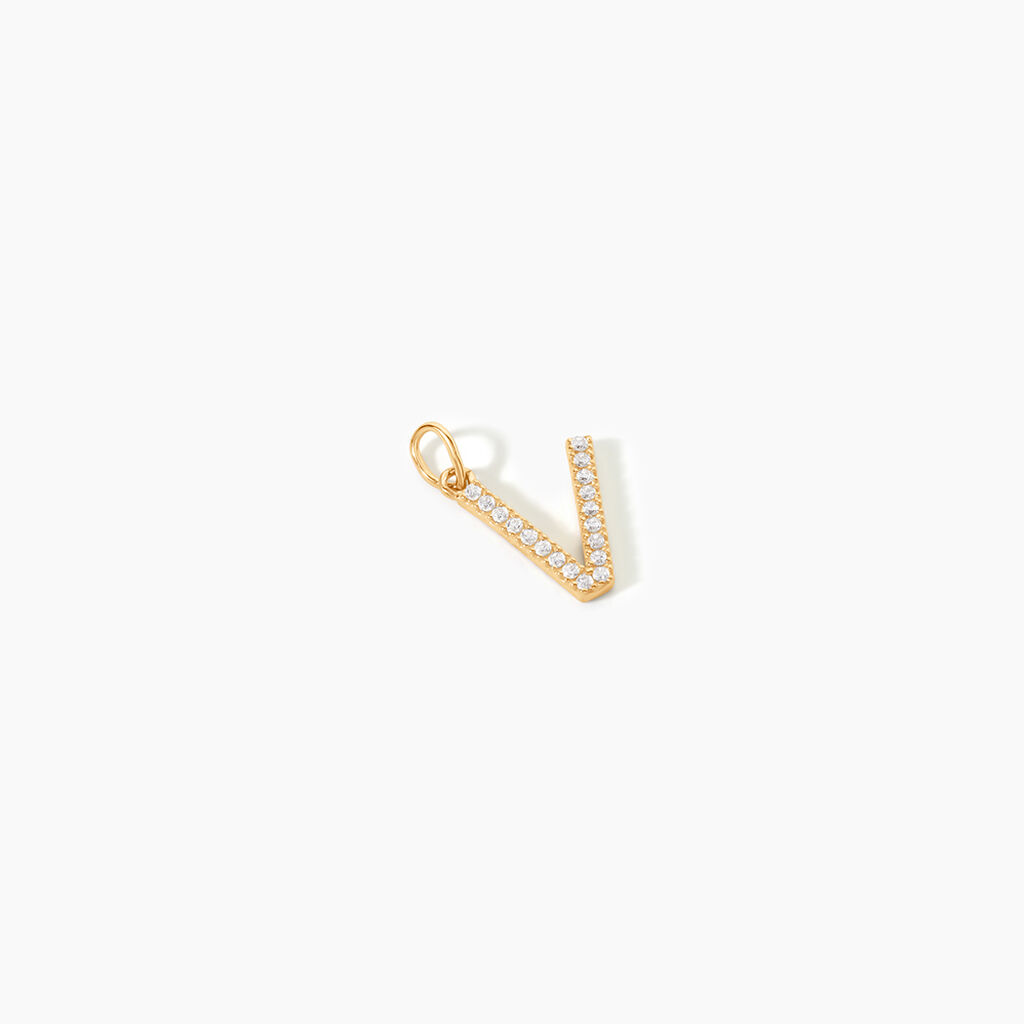 Pendentif Lettre V Or Jaune Oxyde - Cadeaux de naissance Femme | Histoire d&rsquo;Or