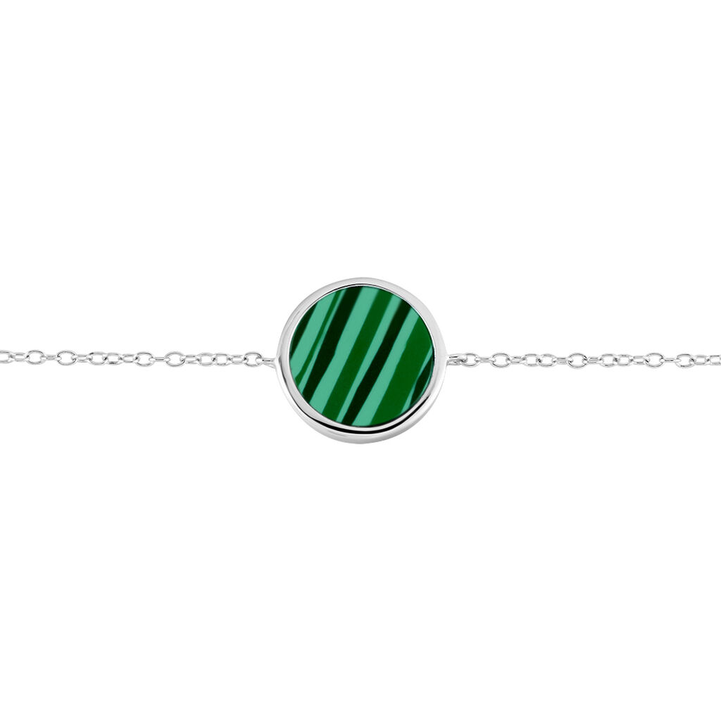Bracelet Sa&uuml;l Argent Blanc Malachite - Bracelets Femme | Histoire d&rsquo;Or
