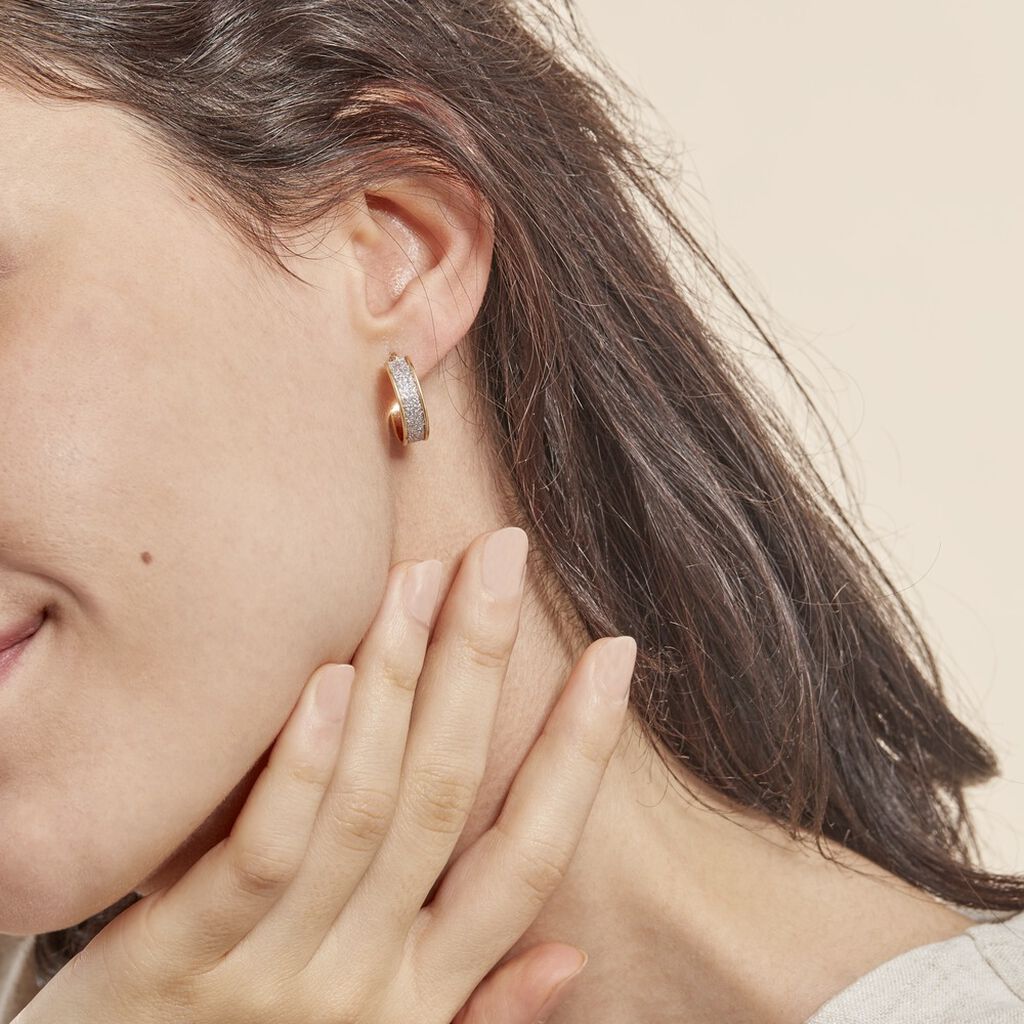 Créoles Lolly Or Bicolore - Boucles d'oreilles créoles Femme | Histoire d’Or