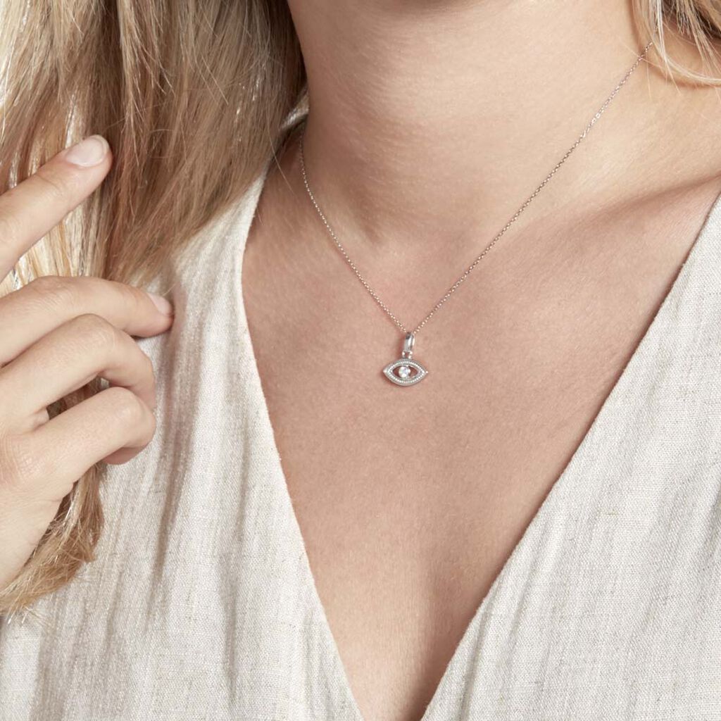 Pendentif Amelot Argent Blanc Oxyde De Zirconium - Pendentifs Femme | Histoire d’Or