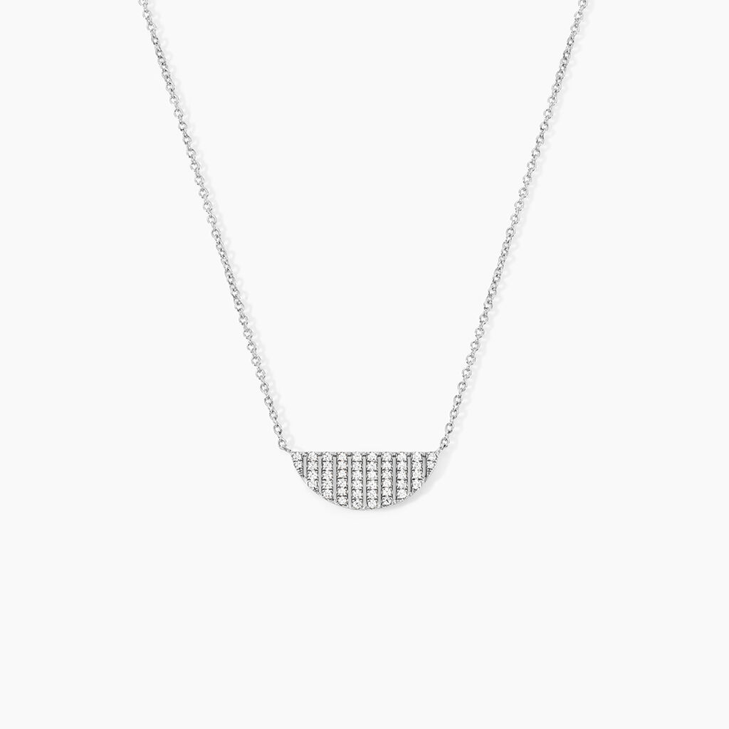 Collier Katia Argent Blanc Oxyde De Zirconium - Colliers fantaisie Femme | Histoire d&rsquo;Or
