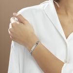 Bracelet Identit&eacute; Casper Argent Blanc - Gourmettes Femme | Histoire d&rsquo;Or