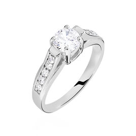 Bague Solitaire Mady Argent Blanc Oxyde De Zirconium - Bagues solitaires Femme | Histoire d’Or