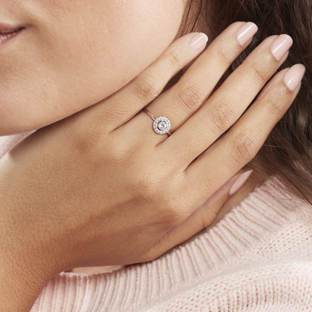 Bague Ninon Or Blanc Oxyde De Zirconium - Bagues solitaires Femme | Histoire d’Or