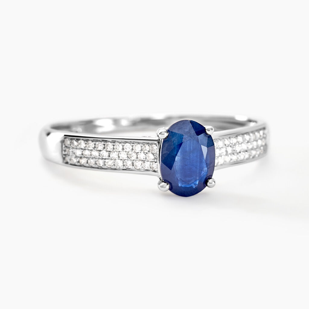 Bague Crista Or Blanc Saphir Et Diamant - Bagues solitaires Femme | Histoire d’Or