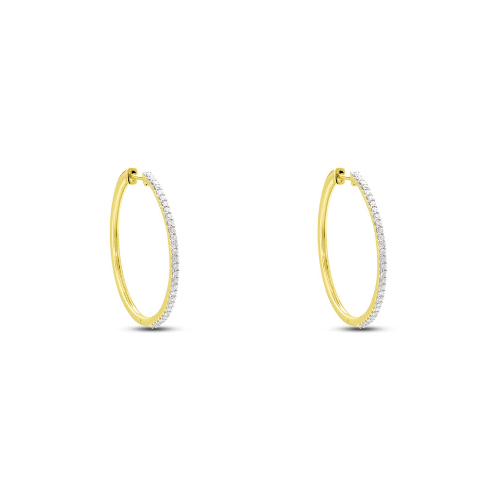 Creoles Or Jaune Aryanna Diamants - Boucles d'oreilles créoles Femme | Histoire d’Or