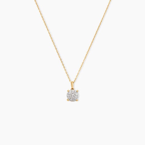 Collier Charlene Or Jaune Diamant Synthetique - Colliers Femme | Histoire d&rsquo;Or