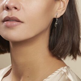 Boucles D'oreilles Pendantes Argent Blanc Odilon Ambre - Boucles d'oreilles fantaisie Femme | Histoire d’Or