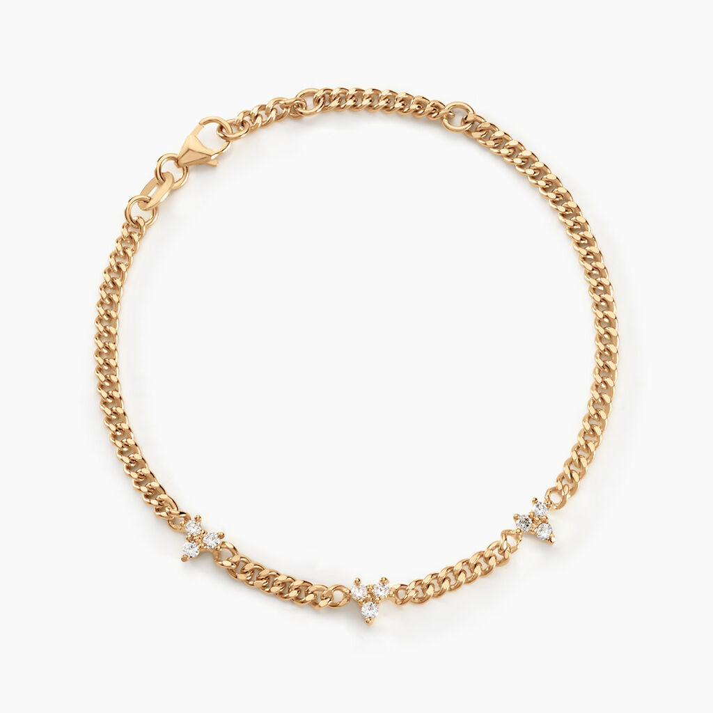 Bracelet Urban Flower Plaqué Or Jaune Oxyde De Zirconium