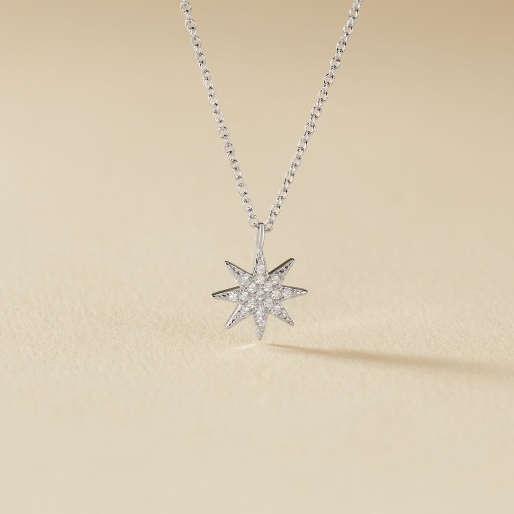 Collier Sarida Argent Blanc Oxyde De Zirconium - Colliers fantaisie Femme | Histoire d’Or