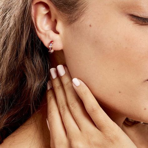 Créoles Muire Plaqué Or Jaune Oxyde De Zirconium - Boucles d'oreilles créoles Femme | Histoire d’Or