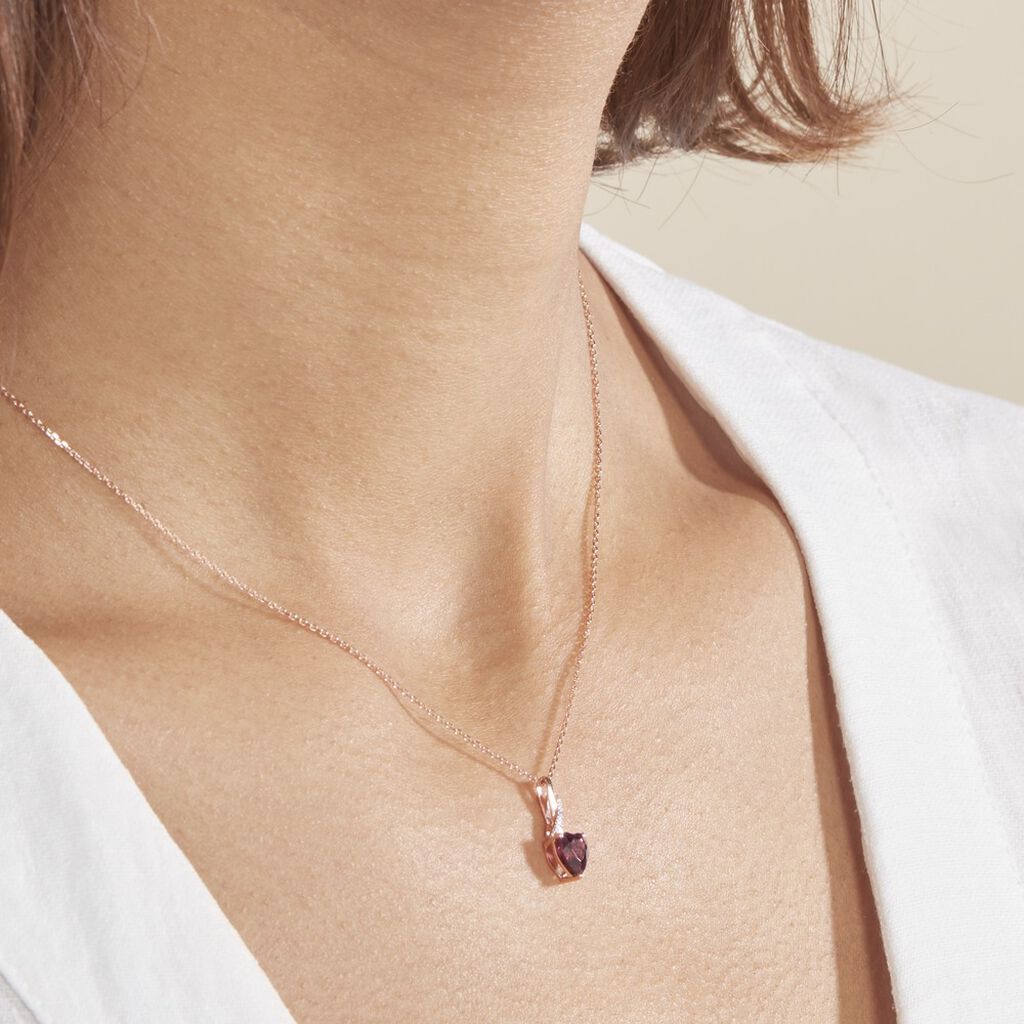 Collier Or Rose Clothilde Rhodolite - Anniversaire Femme | Histoire d&rsquo;Or