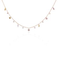 Collier Nimbe Argent Rose Oxyde De Zirconium