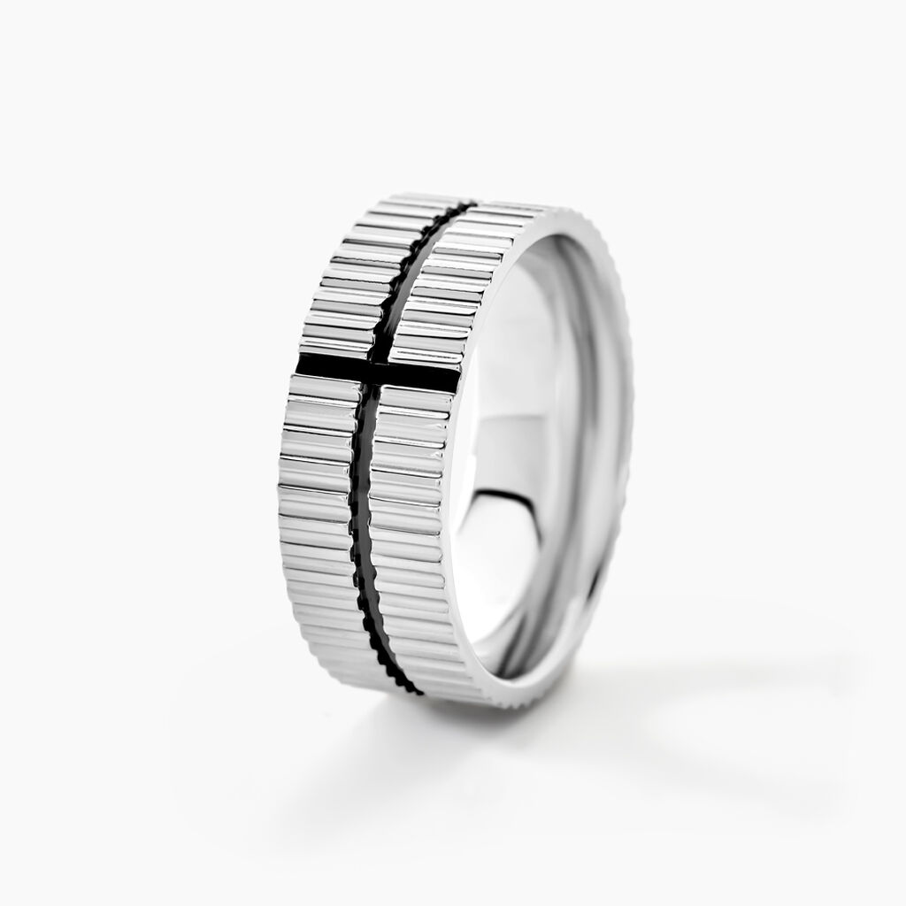 Bague Odin Acier Bicolore - Bagues fantaisie Homme | Histoire d’Or