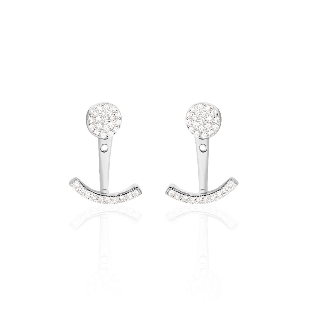 Bijoux D'oreilles Phybie Argent Blanc Oxyde De Zirconium - Boucles d'oreilles fantaisie Femme | Histoire d’Or