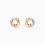 Boucles D'oreilles Puces Amaiur Or Tricolore Oxydes De Zirconium - Clous d'oreilles Femme | Histoire d&rsquo;Or