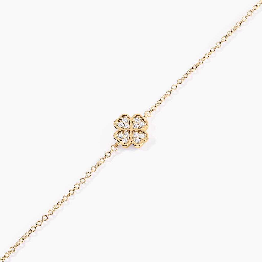 Bracelet Rhosyn Plaqu&eacute; Or Jaune Oxyde De Zirconium - Bracelets Femme | Histoire d&rsquo;Or