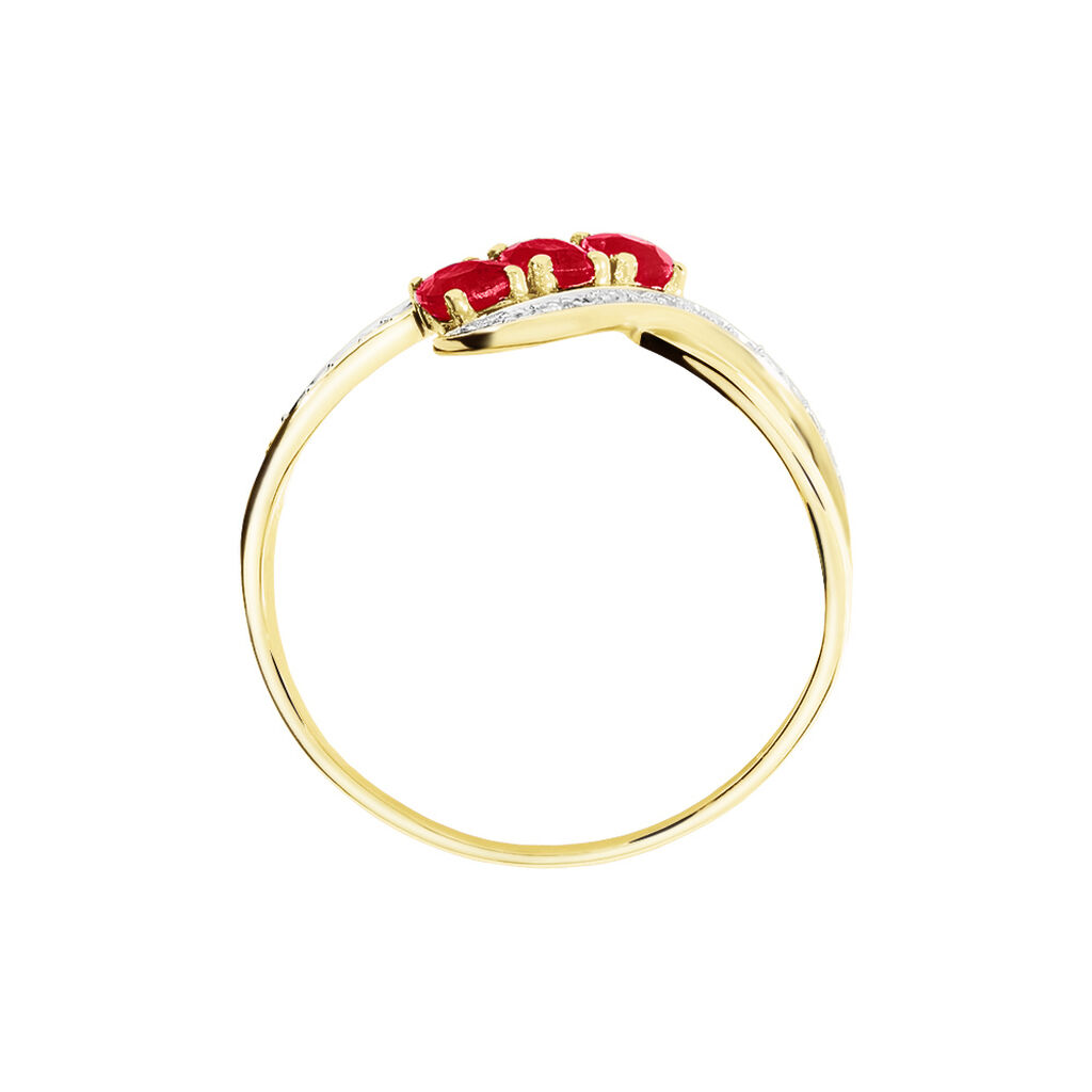 Bague Simma Or Jaune Diamant Et Rubis - Bagues avec pierre Femme | Histoire d’Or