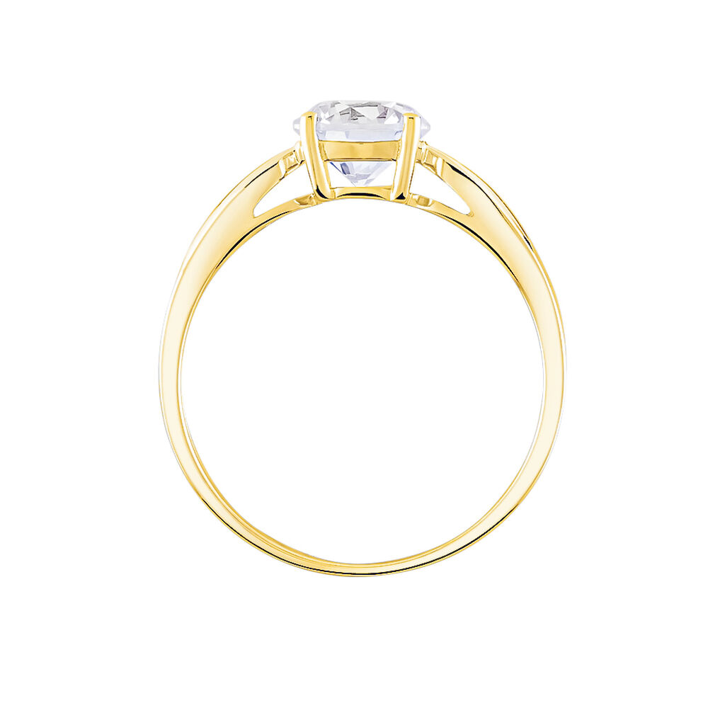 Bague Solitaire Illyana Or Jaune Oxyde De Zirconium - Bagues solitaires Femme | Histoire d&rsquo;Or