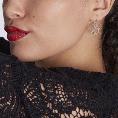 Boucles D'oreilles Pendantes Astri Argent Blanc Oxyde De Zirconium - Boucles d'oreilles fantaisie Femme | Histoire d’Or