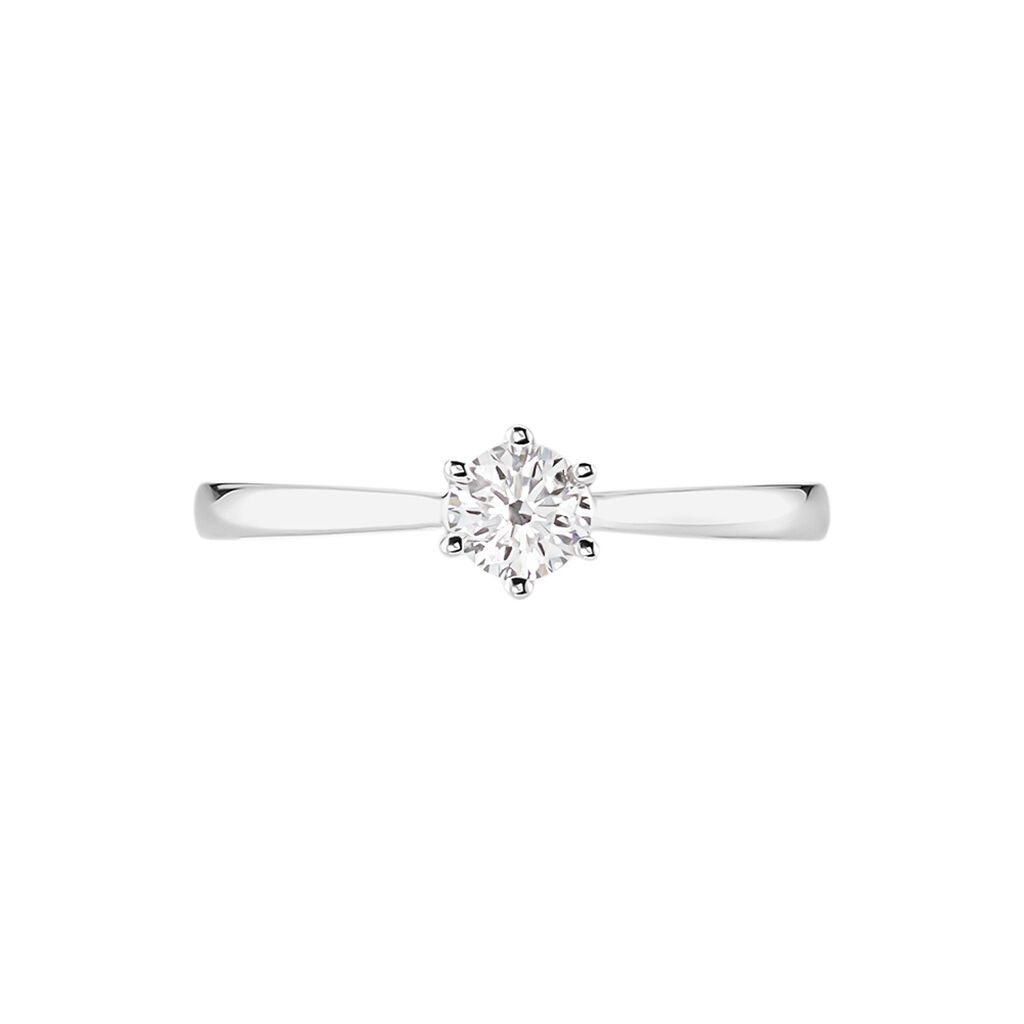 Bague Athena Platine Blanc Diamant - Bagues solitaires Femme | Histoire d’Or