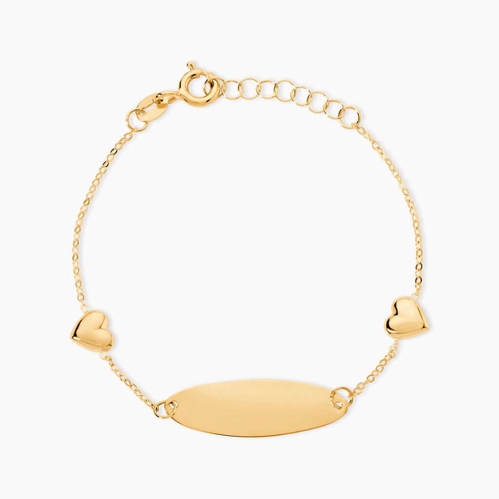 Bracelet Identit&eacute; Gaspardine Maille For&ccedil;at Or Jaune - Bracelets Communion Enfant | Histoire d&rsquo;Or