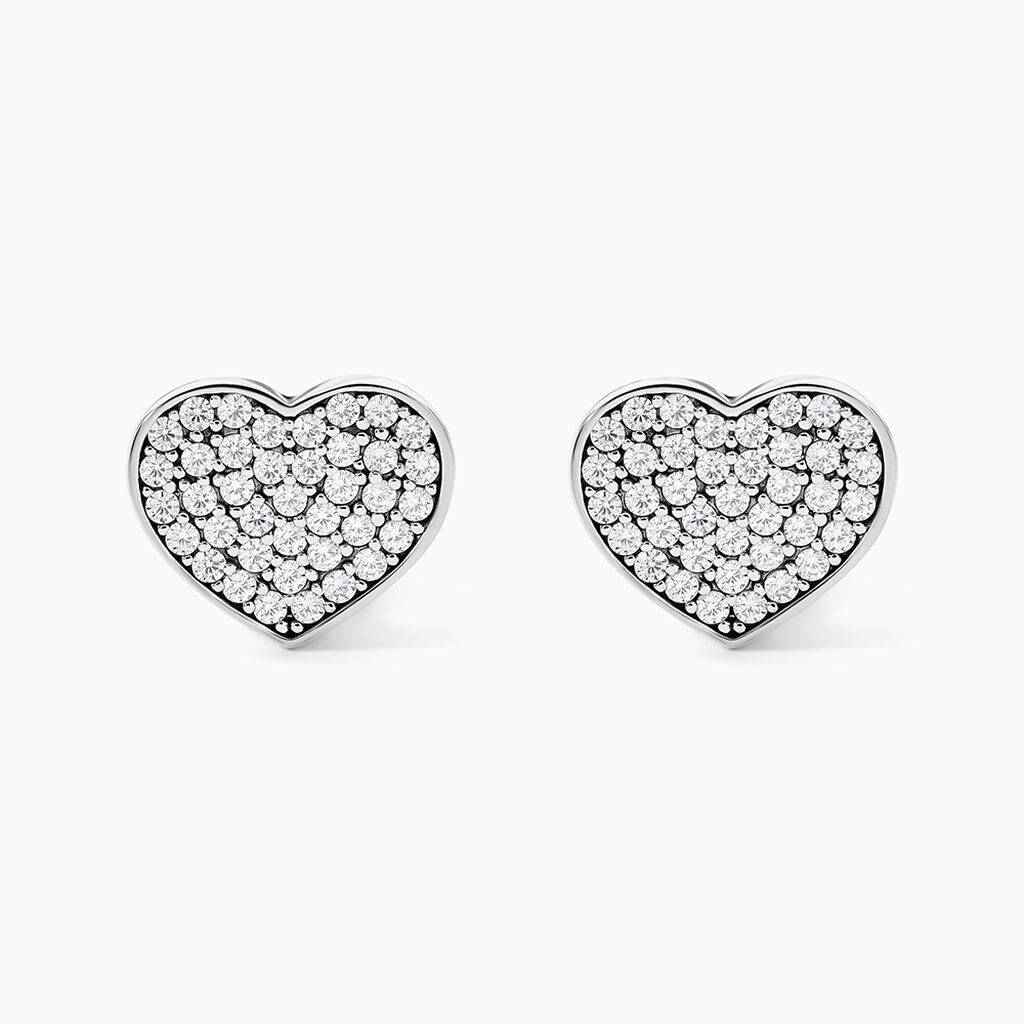 Boucles D'oreilles Puces Darwin Argent Blanc Oxyde - Boucles d'oreilles fantaisie Femme | Histoire d&rsquo;Or