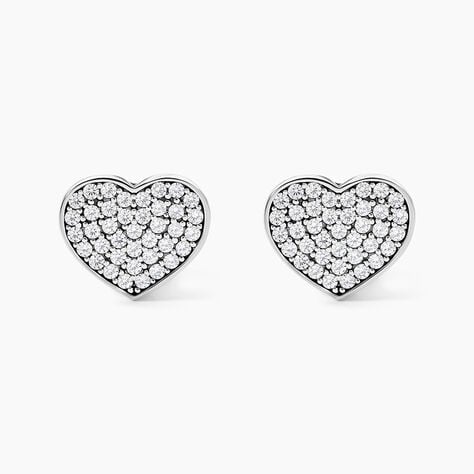 Boucles D'oreilles Puces Darwin Argent Blanc Oxyde - Boucles d'oreilles fantaisie Femme | Histoire d&rsquo;Or