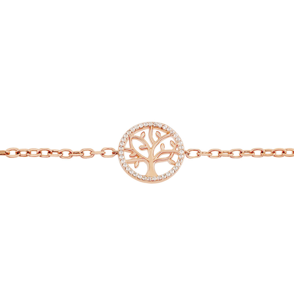 Bracelet Argent Rose Urcisse Oxydes De Zirconium - Bracelets Arbre de vie Femme | Histoire d’Or