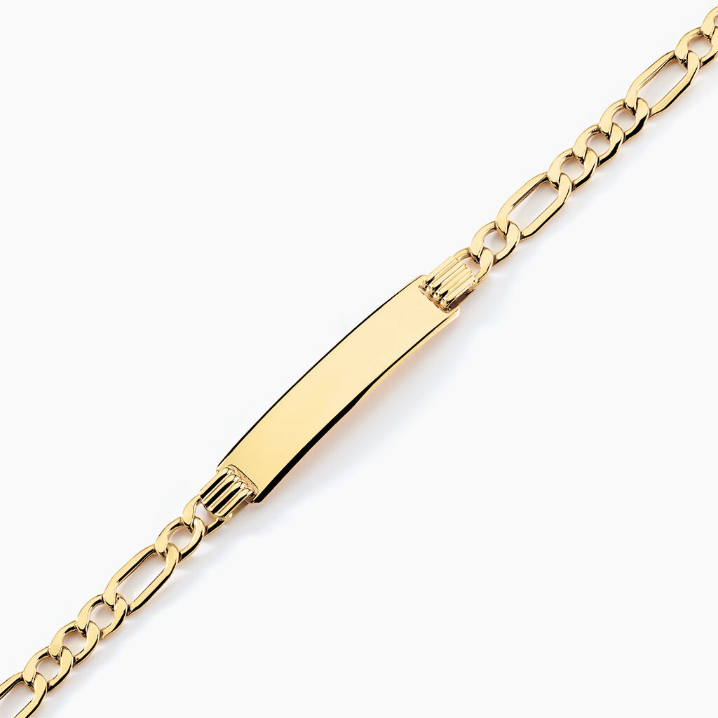 Bracelet Identit&eacute; Walt Or Jaune - Gourmettes Homme | Histoire d&rsquo;Or