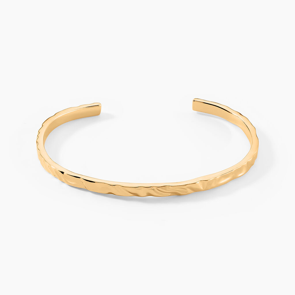 Bracelet Jonc Or&eacute;e Plaqu&eacute; Or Jaune - Bracelets joncs Femme | Histoire d&rsquo;Or