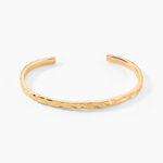 Bracelet Jonc Or&eacute;e Plaqu&eacute; Or Jaune - Bracelets joncs Femme | Histoire d&rsquo;Or