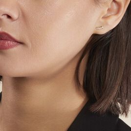 Boucles D'oreilles Puces Youssa Barrettes Or Jaune Oxyde De Zirconium - Clous d'oreilles Femme | Histoire d’Or
