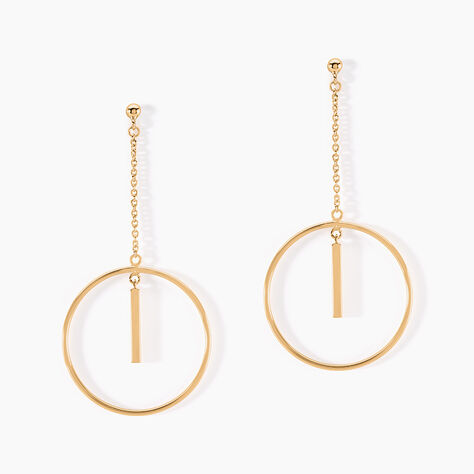Boucles D'oreilles Pendantes Evana Plaqu&eacute; Or Jaune - Boucles d'oreilles pendantes Femme | Histoire d&rsquo;Or