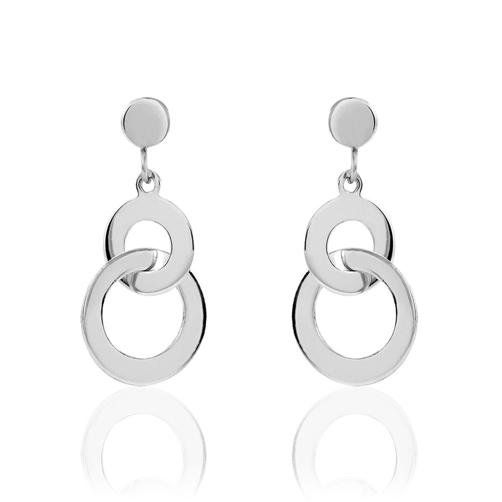 Boucles D'oreilles Pendantes Anjeza Argent Blanc - Boucles d'oreilles fantaisie Femme | Histoire d’Or
