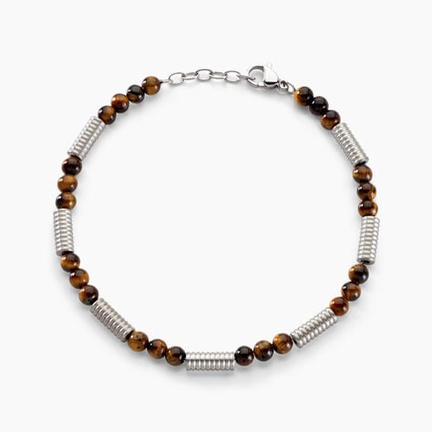 Bracelet Olek Acier Blanc Oeil De Tigre - Bracelets Homme | Histoire d’Or